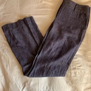 LOFT Navy Linen Trousers